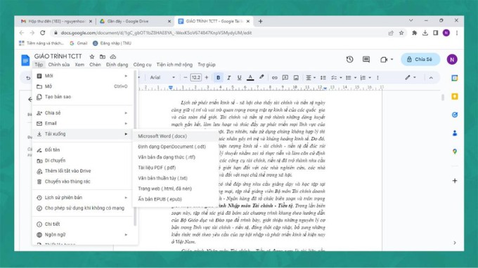 Bước 4 chuyển file PDF sang Word bằng Google Docs