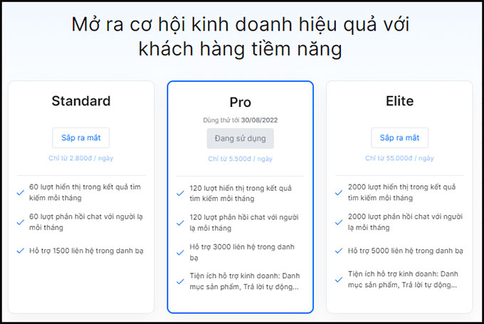 Những thông tin cần biết chính sách mới của Zalo, Zalo Bussiness, Zalo OC