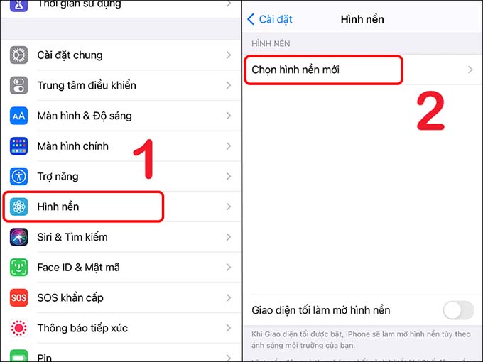 Cách cài hình nền iPhone 14 Pro Max từ ứng dụng Cài đặt