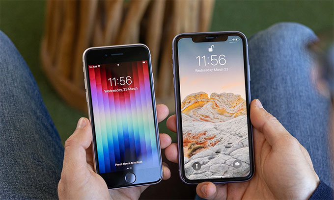 iPhone 11 sử dụng notch tai thỏ, iPhone SE 2022 5G vẫn sử dụng nút Home