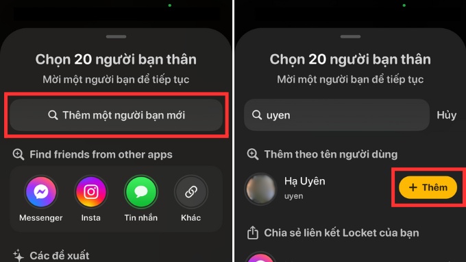 Cách kết bạn trên Locket bằng số điện thoại