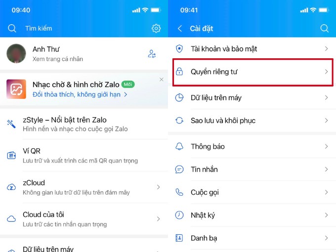 Thủ thuật chặn người lạ trên Zalo