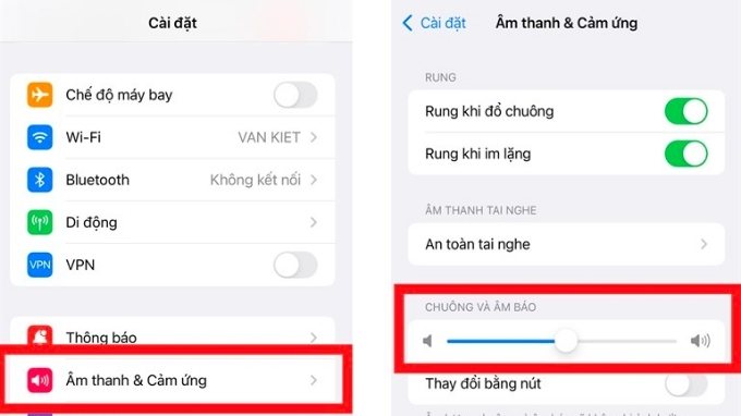 Kiểm tra cài đặt âm thanh trên iPhone 14 khi bị lỗi tự chuyển qua chế độ im lặng