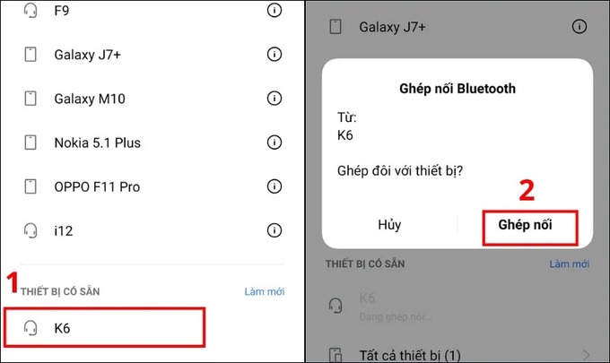Bật tai nghe Bluetooth và đưa về chế độ ghép nối