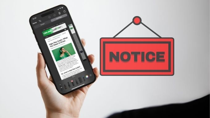 lưu ý khi chụp màn hình dài trên iPhone