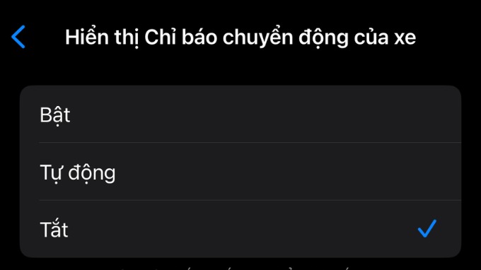 Cách bật chế độ giảm say tàu xe trên iPhone