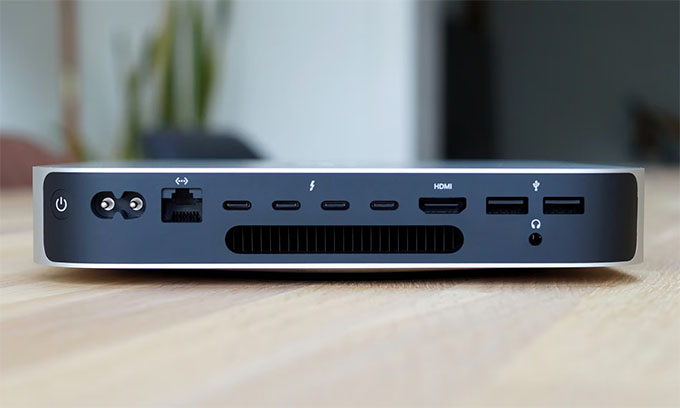 Máy Mac Mini M2 có sẵn 2 cổng USB-A