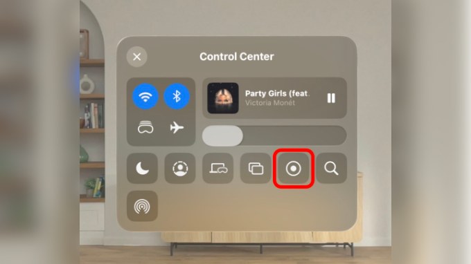 Bước 3 quay màn hình Apple Vision Pro