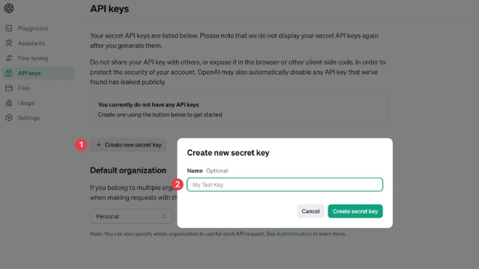 Cách lấy API key của ChatGPT