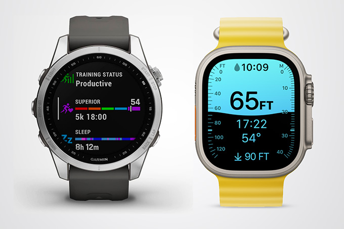 Garmin Fenix 7 lẫn Apple Watch Ultra đều sở hữu kho ứng dụng của nhà sản xuất
