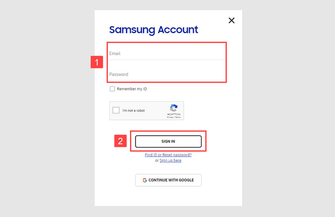 Sử dụng phiên bản web của Samsung Cloud