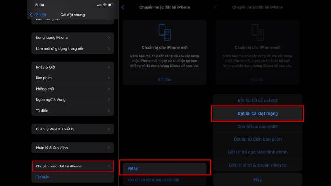 Đặt lại cài đặt mạng trên iPhone 14 để sửa lỗi Airdrop