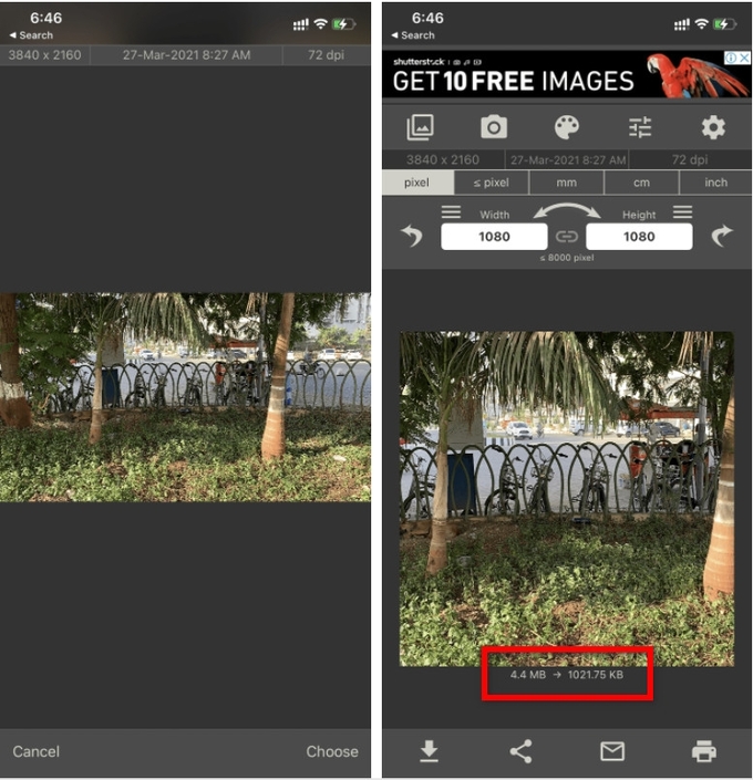 Resize ảnh trên iPhone bằng ứng dụng Image Size