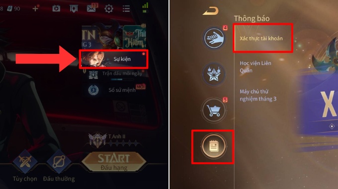 Cách xác thực tài khoản Liên Quân Mobile