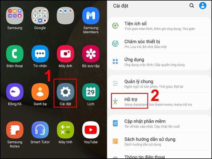Chụp màn hình Samsung bằng menu hỗ trợ (phím Home ảo)