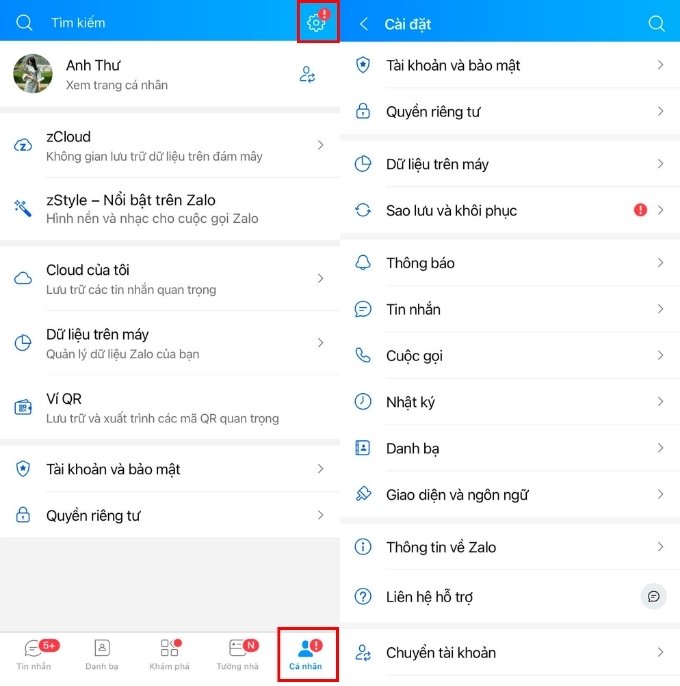 Sử dụng Tin nhắn nhanh trong Cài đặt