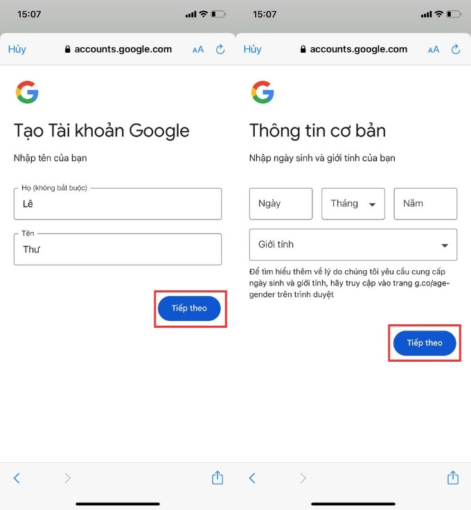 Tạo Gmail không dùng số điện thoại trên điện thoại
