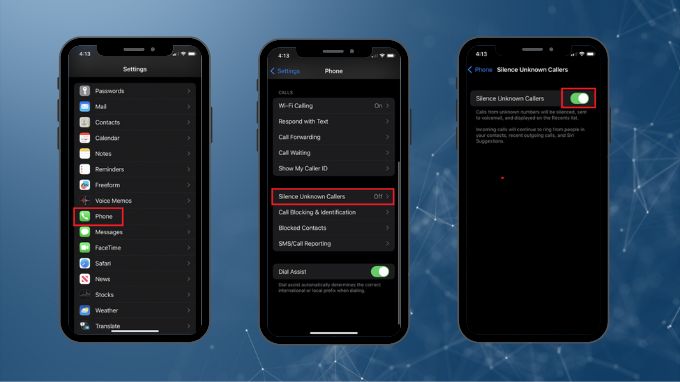 Các bước chặn cuộc gọi spam với chế độ Silence Unknown Callers