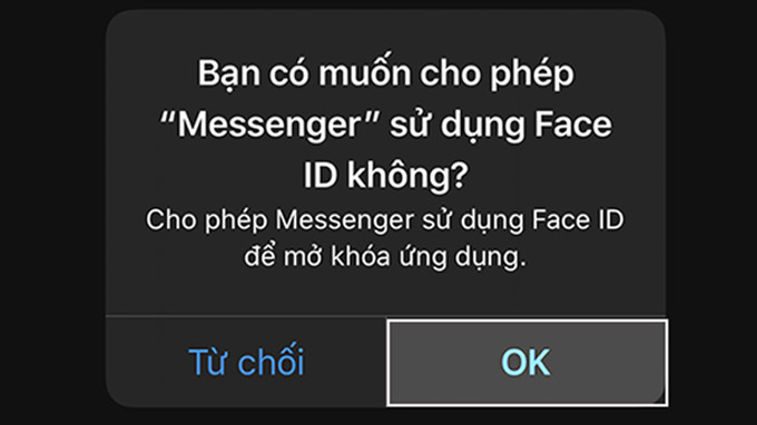 cách cài đặt mã pin hoặc faceid trên messenger cho iphone