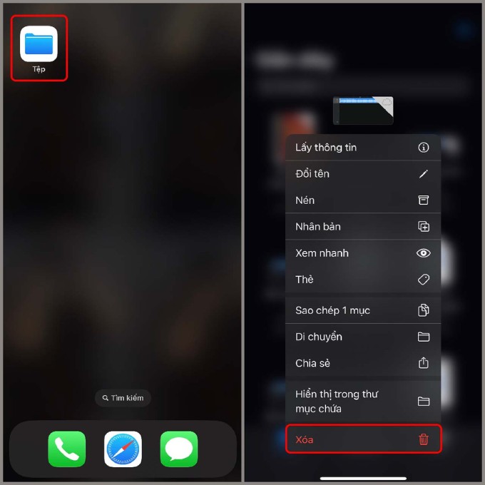 Xóa tệp trên iPhone