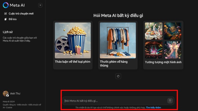 Cách sử dụng Meta AI trên máy tính