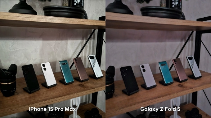 Ảnh chụp thiếu sáng trên iPhone 15 Pro Max và Galaxy Z Fold 5