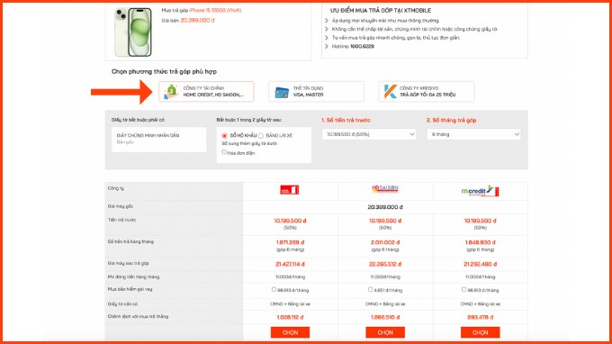 Mua trả góp iPhone 15 qua công ty tài chính