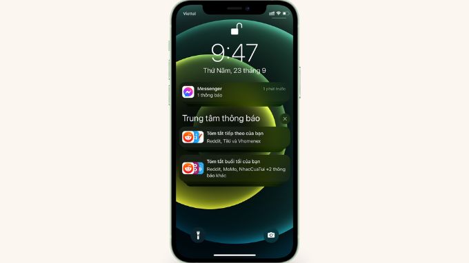 Cài đặt tính năng sắp xếp thông báo trên iOS