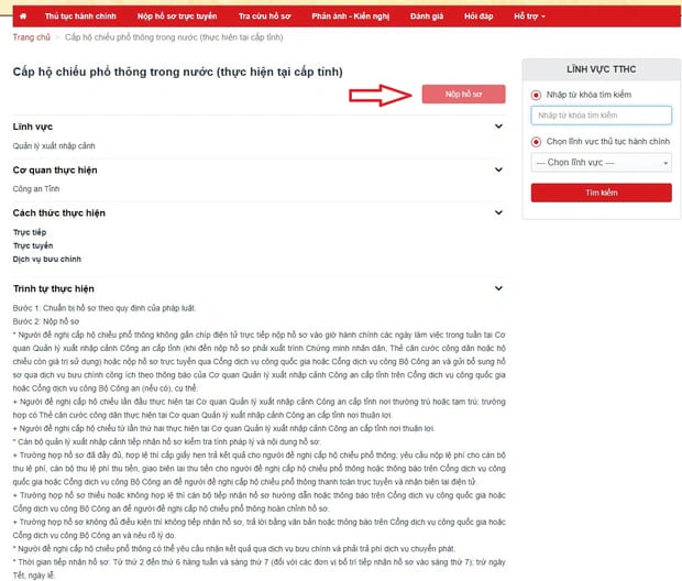 Bước 4 làm hộ chiếu gắn chip điện tử online