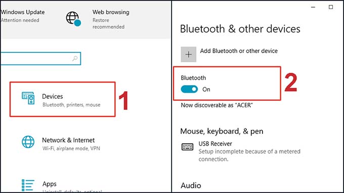 Kích hoạt Bluetooth trên máy tính
