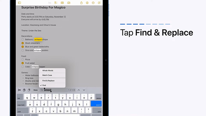 Cách tìm và thay thế lỗi văn bản siêu nhanh và hiệu quả trên iPad: bước ba