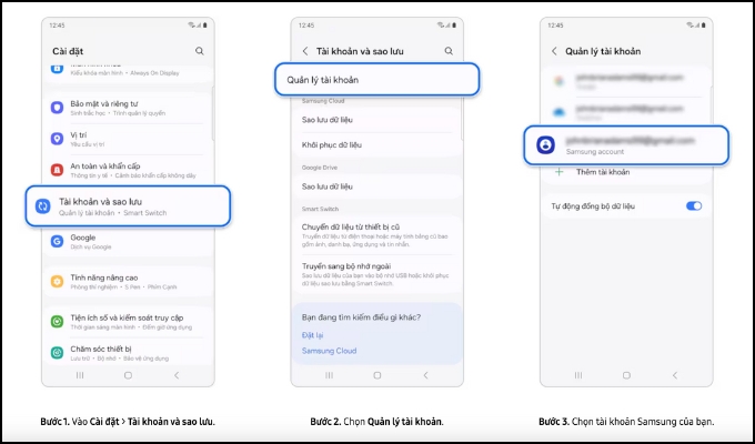 Đồng bộ dữ liệu trên Samsung Cloud