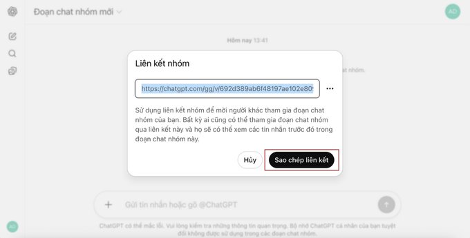 Cách tạo nhóm chat ChatGPT trên máy tính