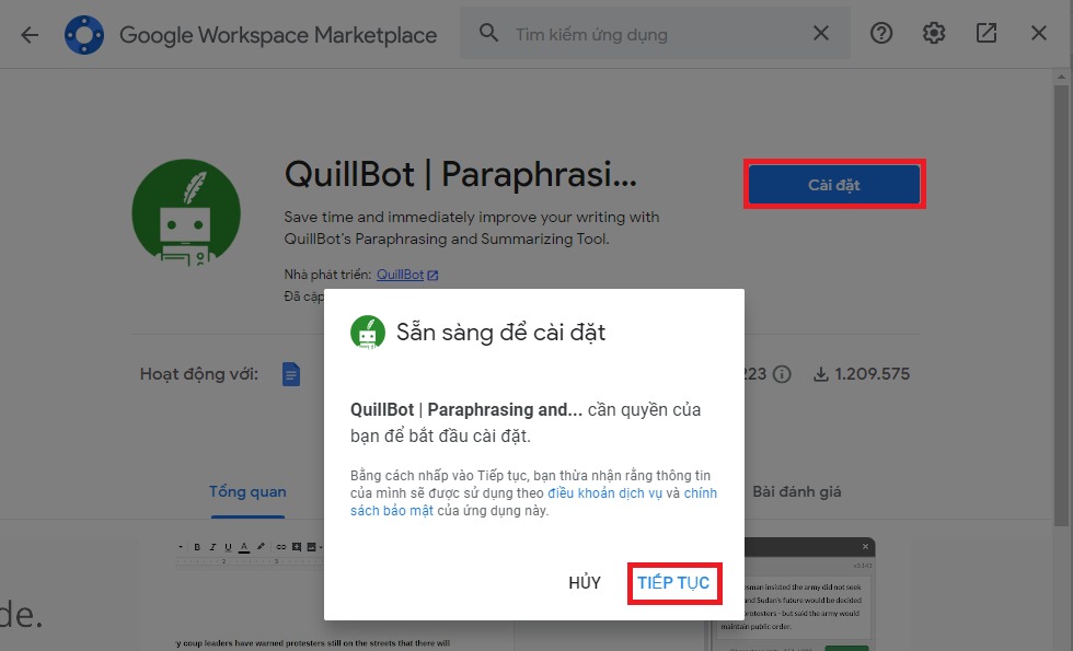 Hướng dẫn sử dụng Quillbot trên Google Docs