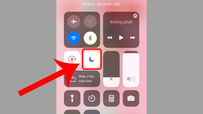 Bật, tắt chế độ Không làm phiền bằng Trung tâm điều khiển