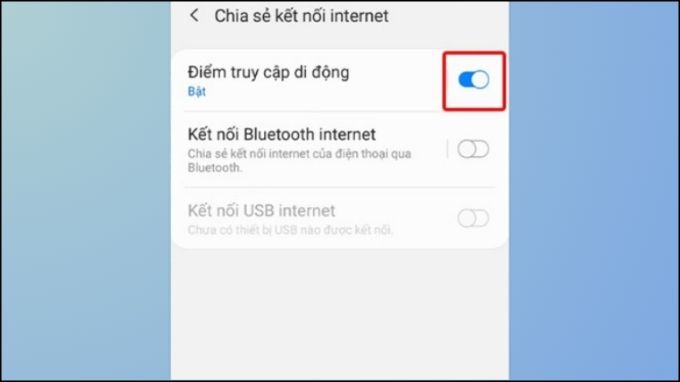 Bật chia sẻ Wifi trên Samsung bằng dữ liệu di động