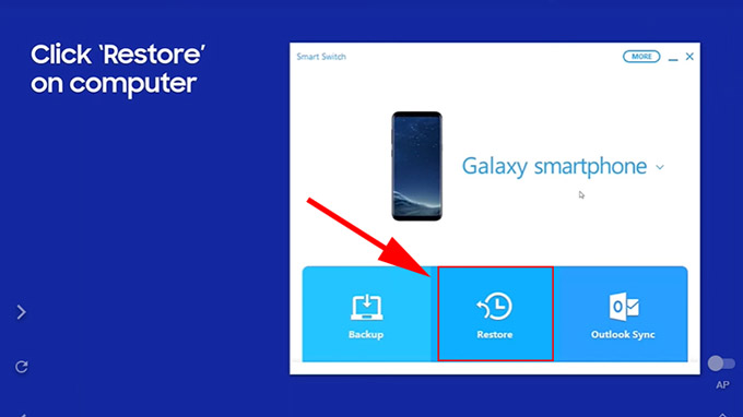 reset điện thoại Samsung bằng smart switch