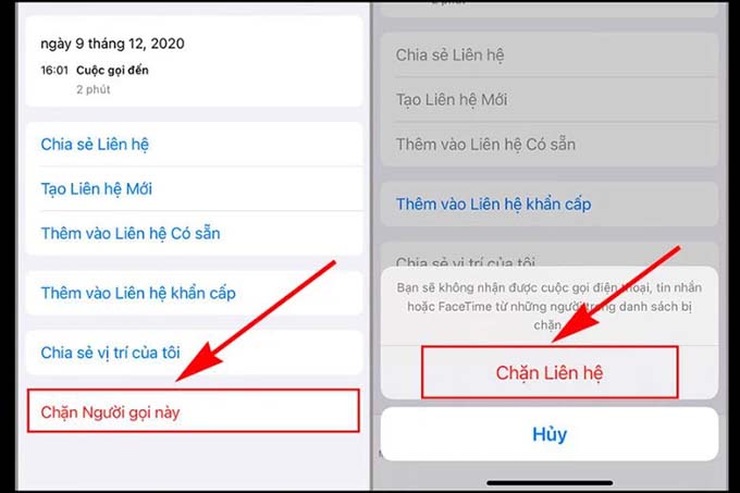 Đối với điện thoại iPhone