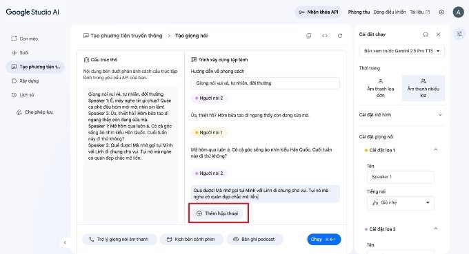 Cách tạo đoạn hội thoại bằng AI