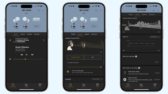 Sony vẫn tích hợp chế độ Ambient Sound Control thông qua ứng dụng Sony Headphones Connect.