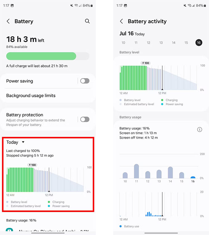 Xem mức sử dụng pin Samsung Galaxy Z Fold 6