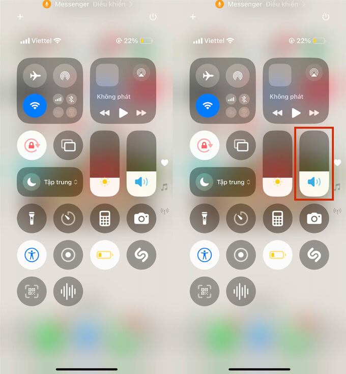 Cách tắt chế độ im lặng trên iPhone bằng Control Center