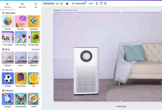 Bước 2 chỉnh ảnh bằng công cụ Magic trên Canva AI