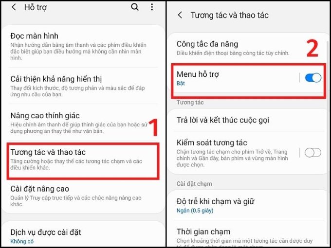 Chụp màn hình Samsung bằng menu hỗ trợ (phím Home ảo)