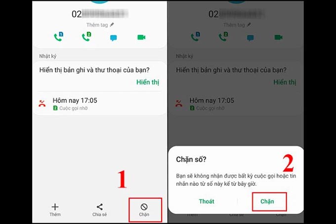 Đối với điện thoại Android