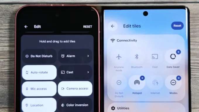 Sử dụng phím tắt trên Android và vuốt xuống bằng hai ngón tay để mở rộng Cài đặt nhanh