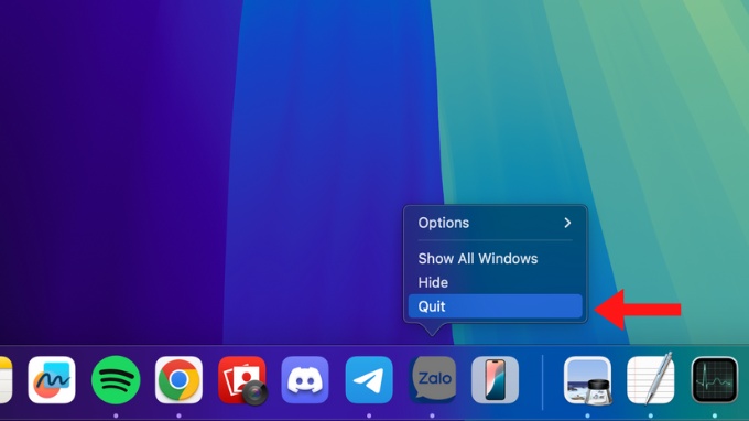 Đóng các ứng dụng không sử dụng trên Dock