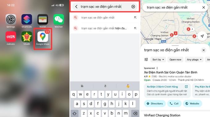Cách tìm trạm sạc xe điện trên Google Maps