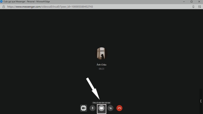 Bước 2 chia sẻ màn hình qua Messenger trên máy tính