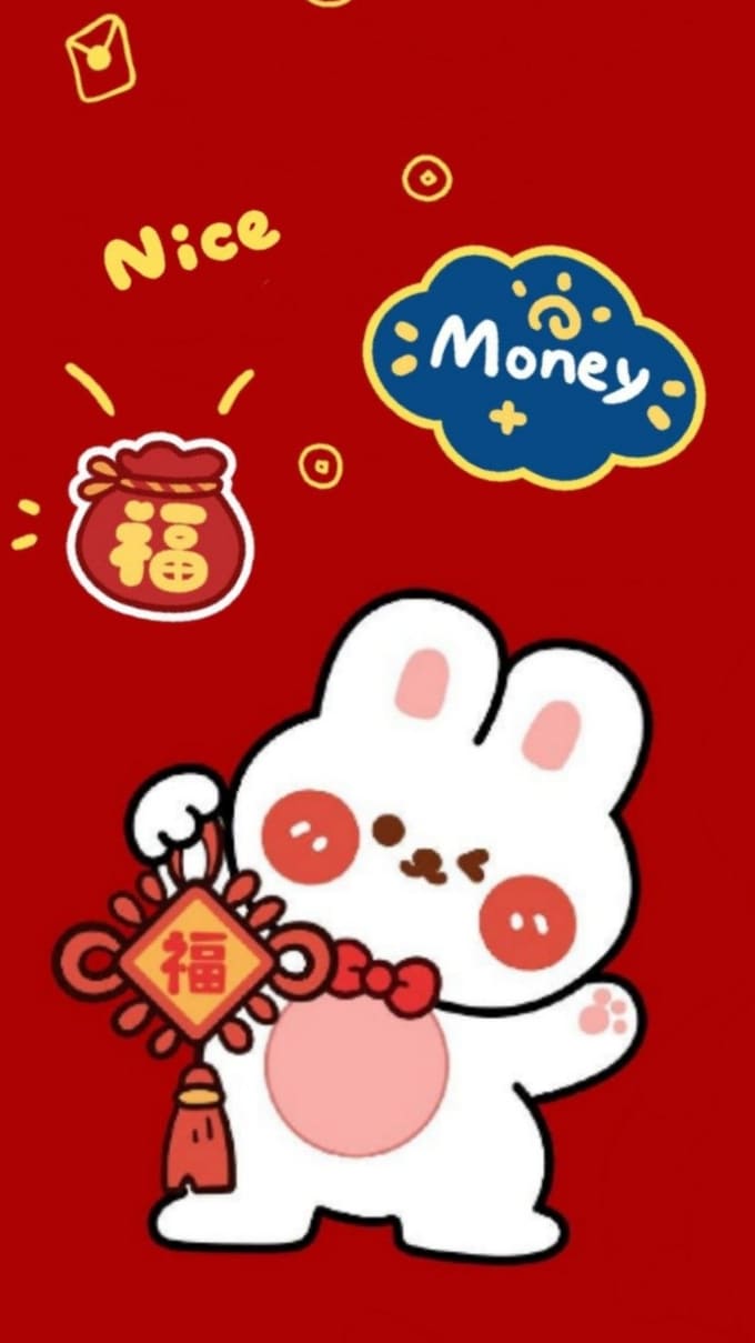 Hình nền Tết hoạt hình, dễ thương
